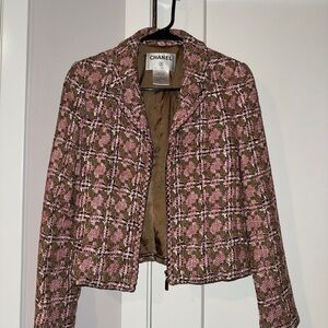 Chanel Tweed Pink and Brown Blazer